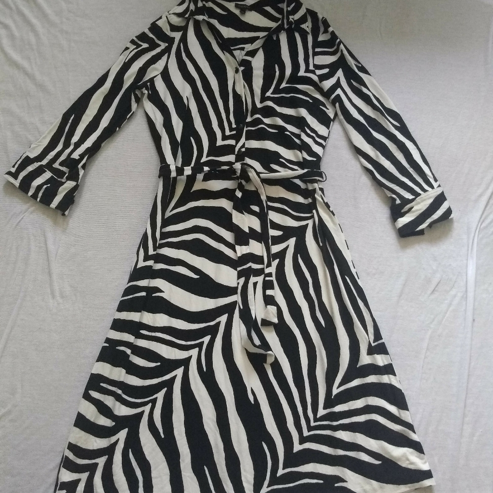Talbots black and white dress